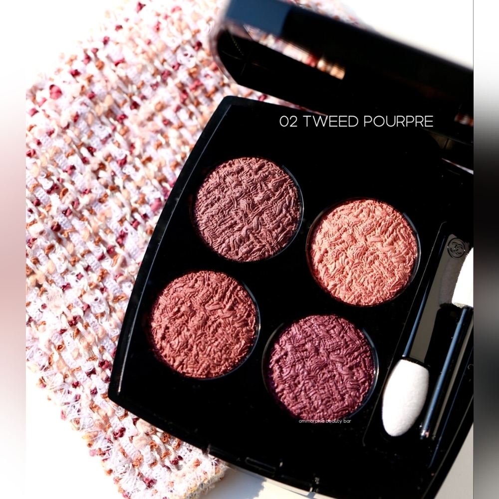 CHANEL LIMITED 02 TWEED POURPRE Les 4Ombre Tweed Eyeshadow Pallet With Pouch New